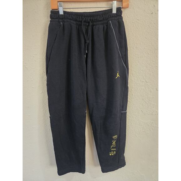 Nike Air Jordan PSG Paris Saint Germain Fleece Jogger Black Yellow, Mens Size S - Picture 1 of 8